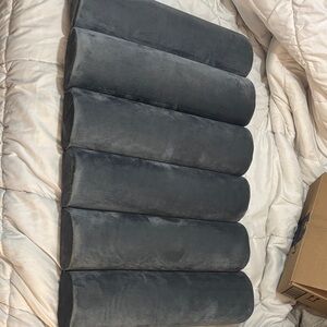 Gray Velvet Lumbar Support Cushions